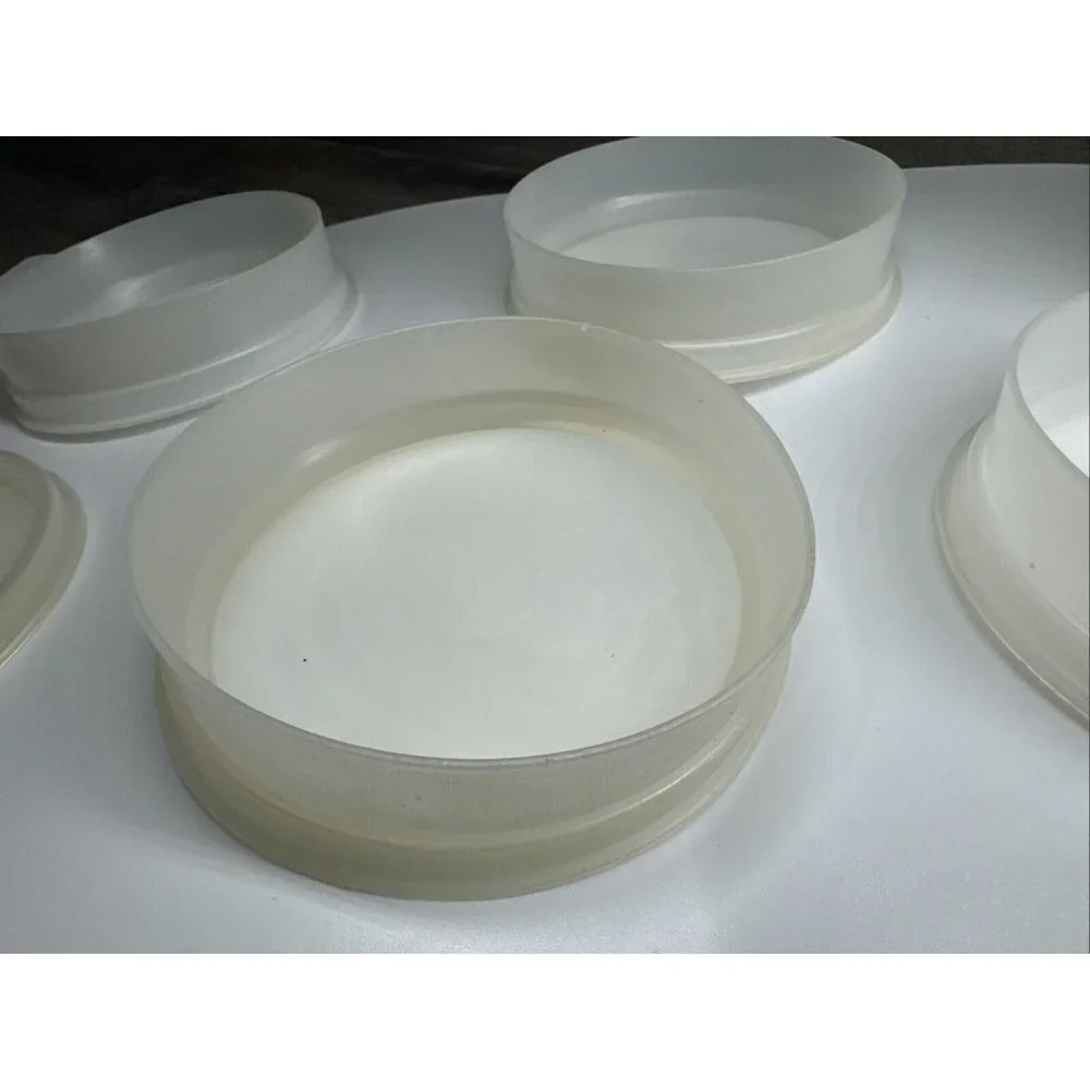Tupperware Clear Hamburger Keepers & Lid Set Vintage 6 Pieces Replacement 4 inch